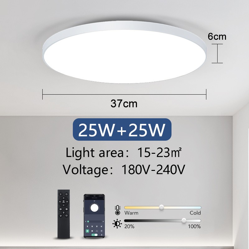 MARPOU Smart LED Ceiling Lamp - Dimmable with Remote Control
