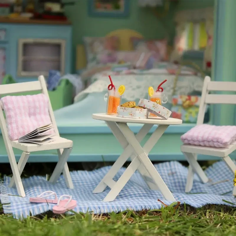 Miniature Dollhouse Wooden Craft 3D Puzzle DIY Small House Kit for Making Room Toys