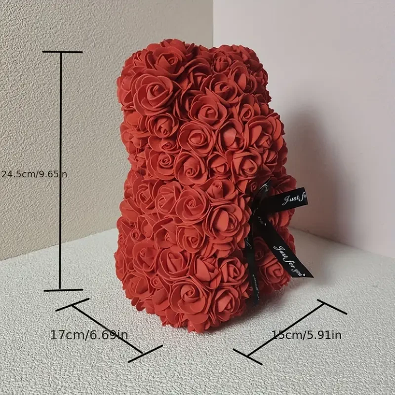 1pc Immortal Rose Bear - Artificial Foam Flowers