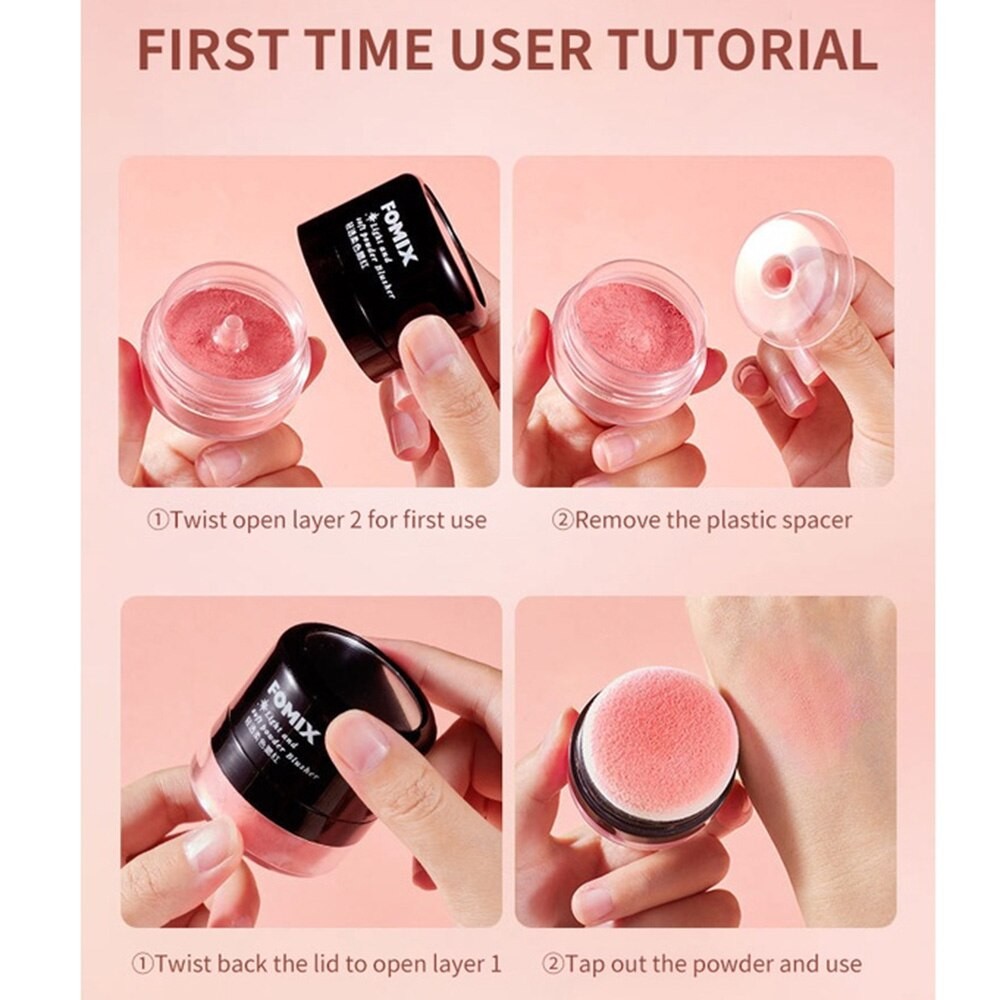 FOMIX Loose Powder Air Cushion Blush - Soft Matte Natural Cheek Colors