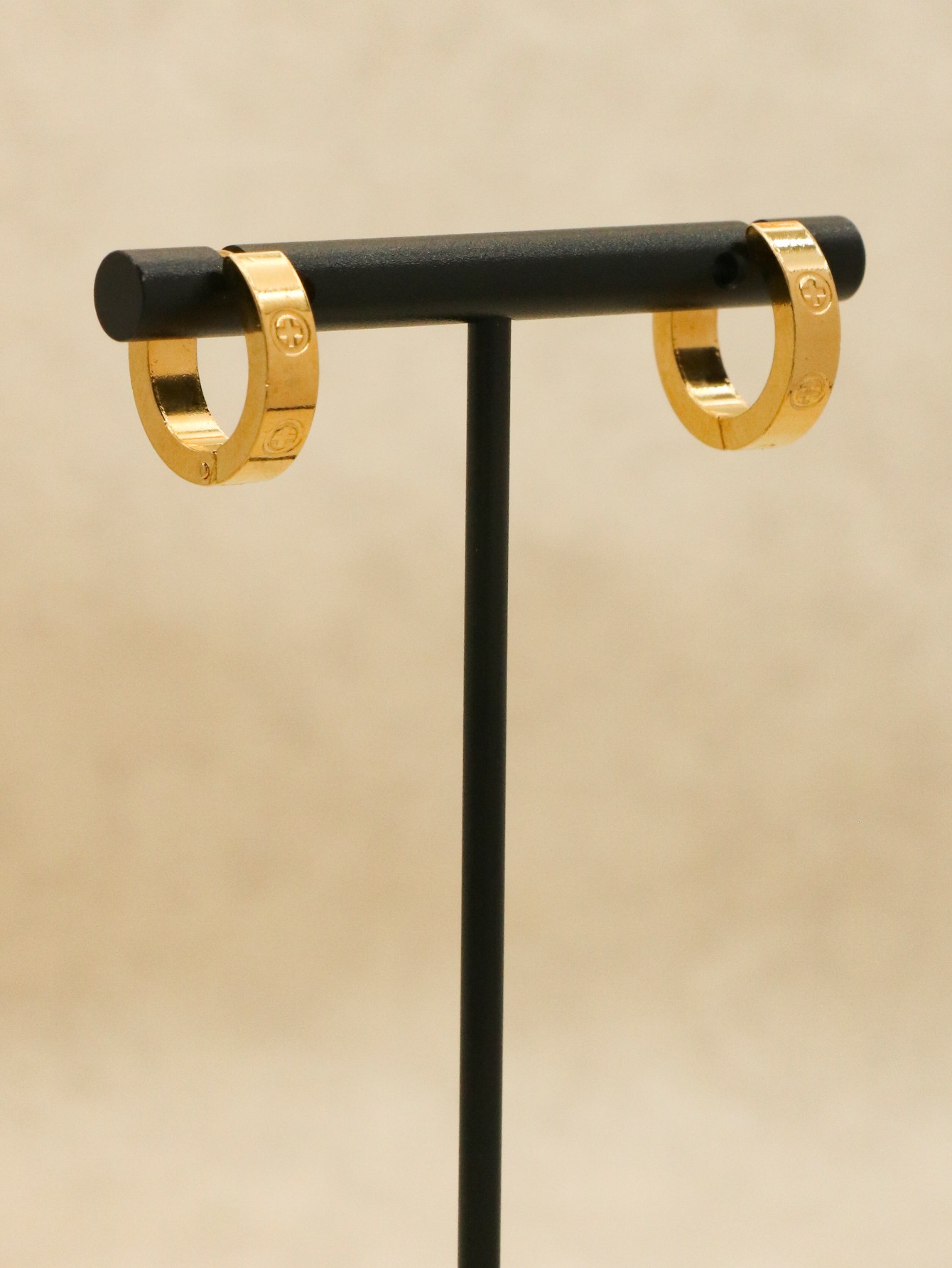 Classic Stainless Steel Cross Earrings - Elegant Womens Ear Loops Jewelry