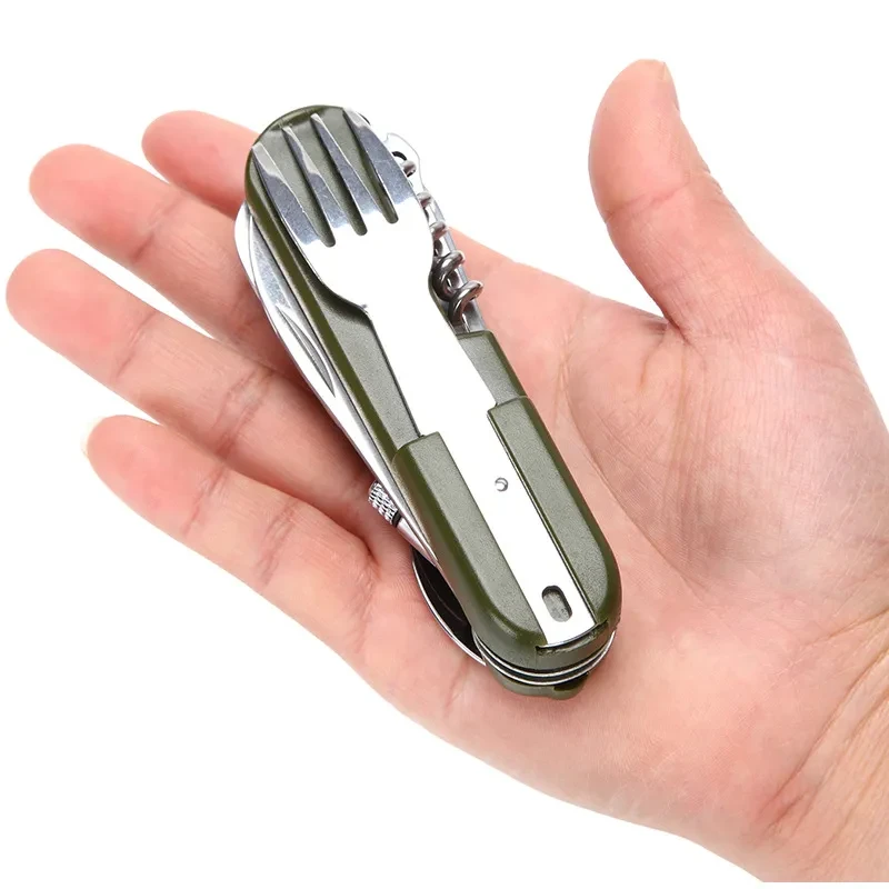 Lighted outdoor tableware Sambo Stainless steel knife Fork Spoon camping picnic combination tableware