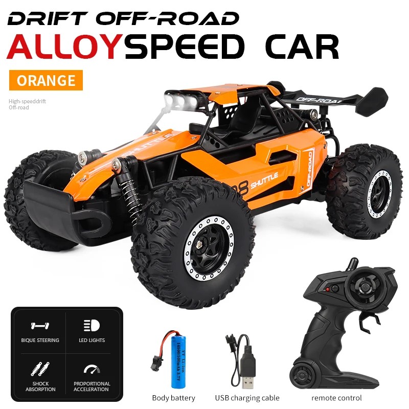 1:16 High Speed Off-Road RC Car - 2WD with LED Light