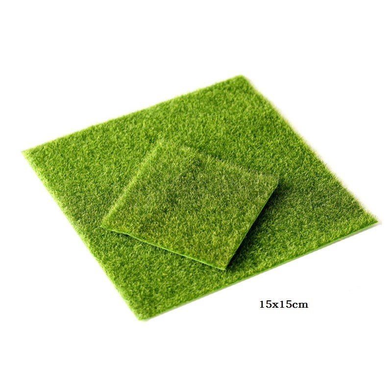 15x15cm Green Artificial Fake Moss Decorative Lawn Turf
