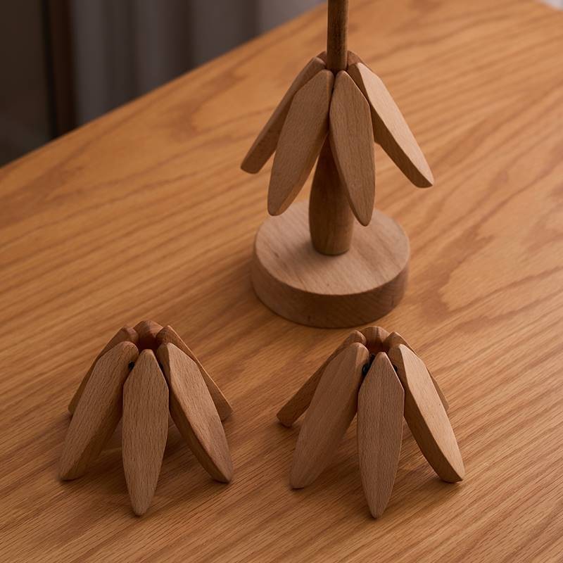 4PCS Tree Design Stand Wooden Trivets