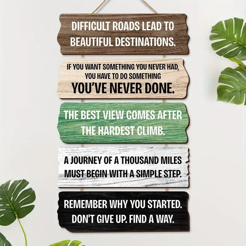 1 Set Vintage-Style Inspirational Quotes Wall Hangings Decor