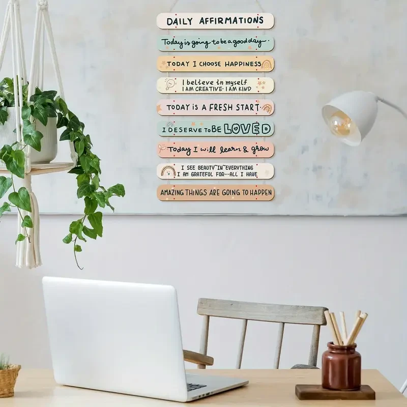 9pcs Rainbow Inspirational Wall Art Set