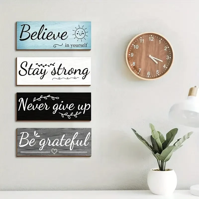 4pcs Set of Rustic Inspirational Wall Art