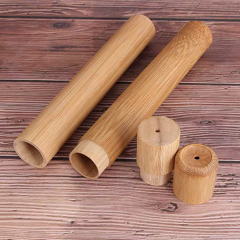 1PC Natural Bamboo Tube Eco-Friendly Toothbrush Case 21cm for Adult Health Oral Hygiene