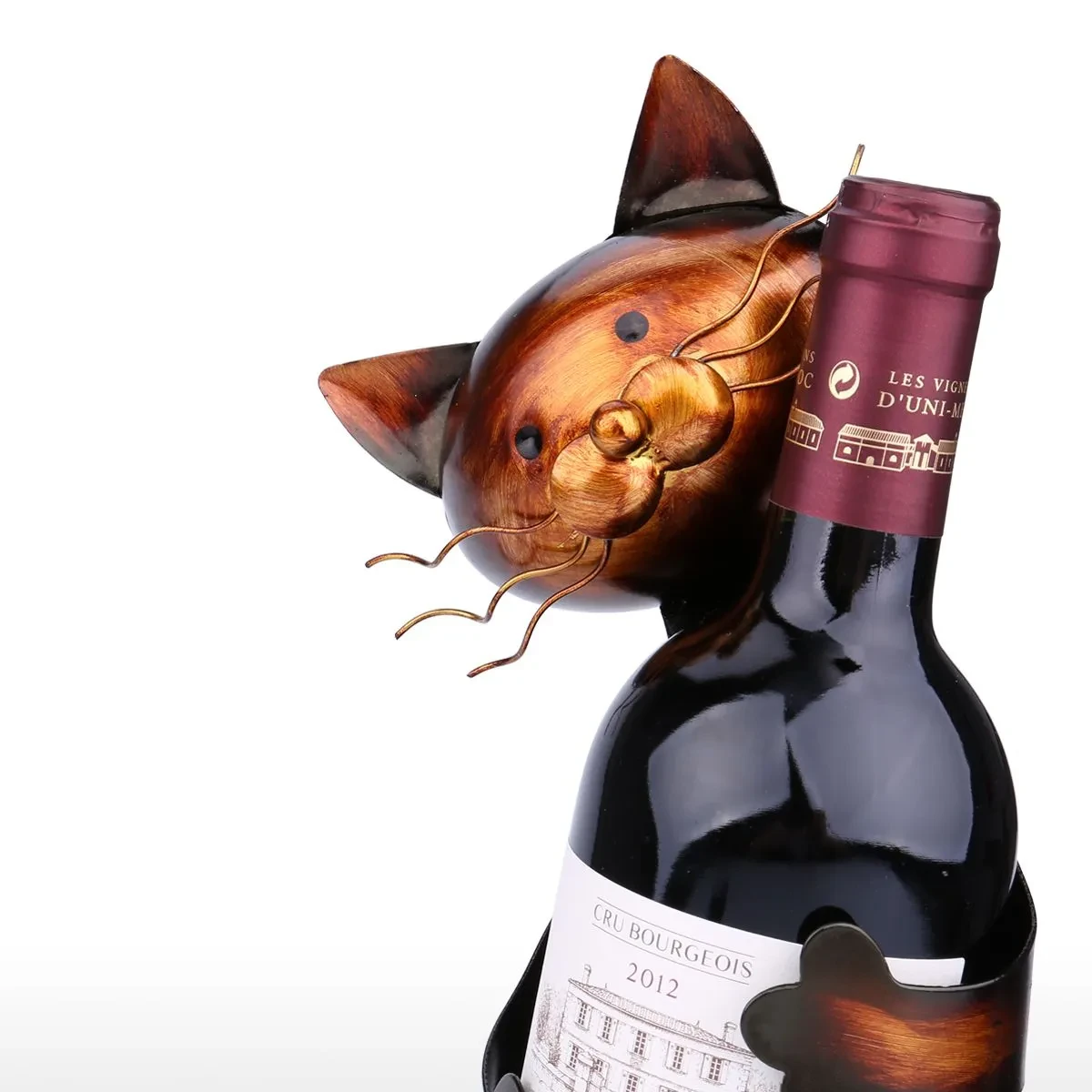 Creative cat holding wine rack