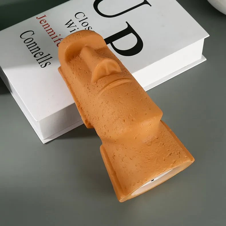 Easter Island Stone Statue Stone Human Head Night Light