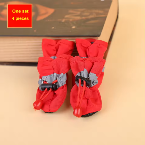 4Pcs/set Waterproof Pet Dog Shoes Anti-slip Rain Boots Footwear for Small Cats Dogs Puppy Dog Pet Booties Pet Paw Accessories