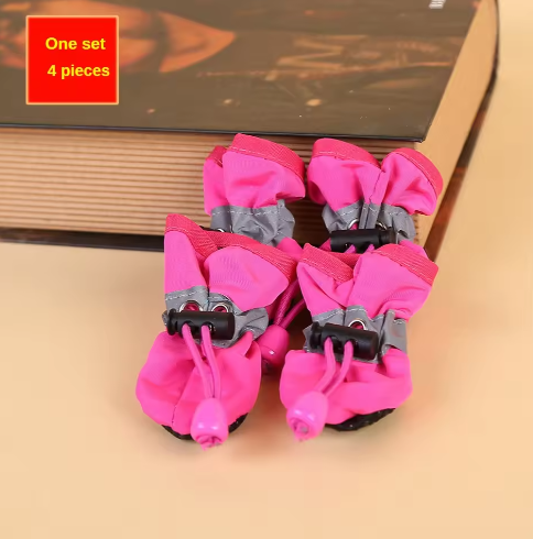 4Pcs/set Waterproof Pet Dog Shoes Anti-slip Rain Boots Footwear for Small Cats Dogs Puppy Dog Pet Booties Pet Paw Accessories