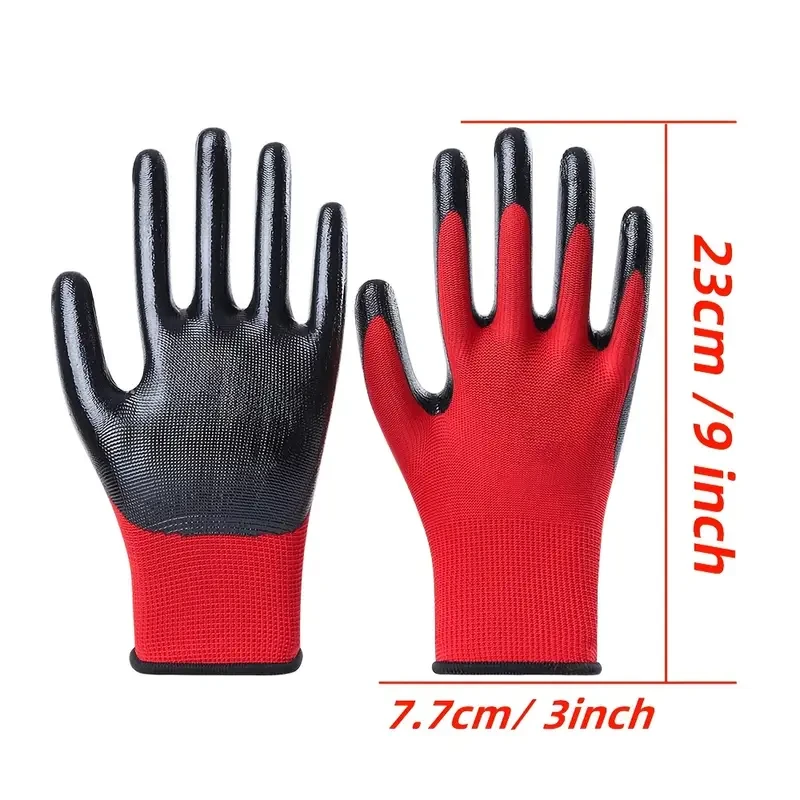 10 Pairs of Nitrile Work Gloves, Offering Excellent Grip, Slip-Resistant And Durable, Suitable for Repairing Buildings, Warehouses, Gardens, And Garage Work, Ideal for Both Men And Women.