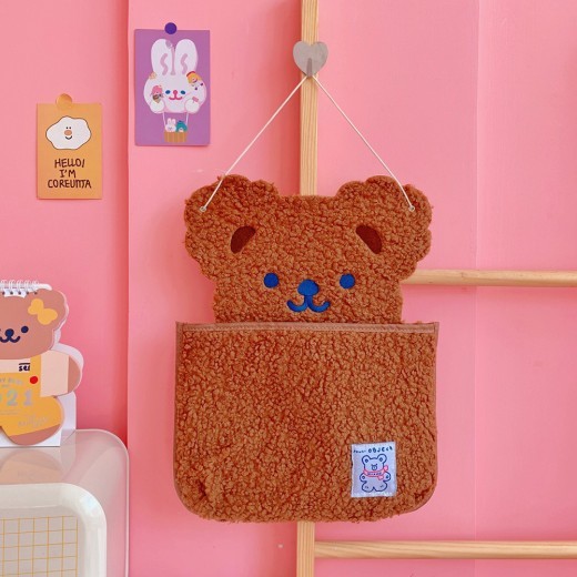 Cute Bear Pattern Hanging Storage Bag Wall Mounted