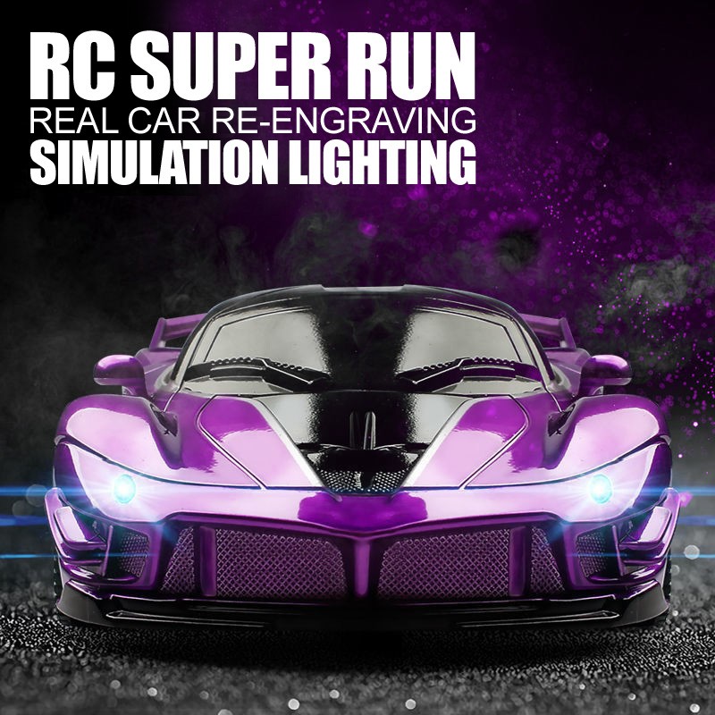 1:18 RC Sports Car - LED Light, 2.4G Remote Control High-Speed Drift Car