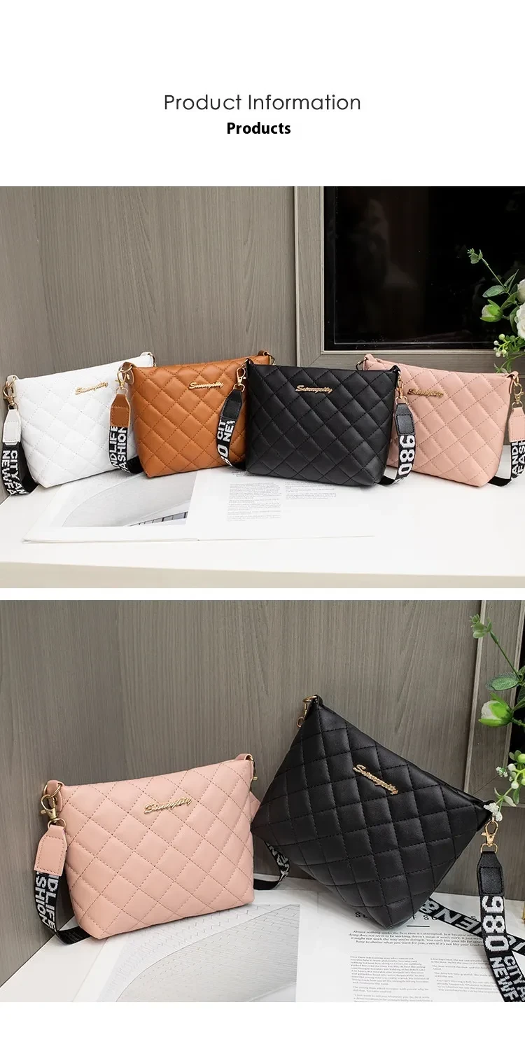 Small Messenger Bag For Women Trend Lingge Embroidery Female Shoulder Bags Fashion Chain Ladies Crossbody Purse