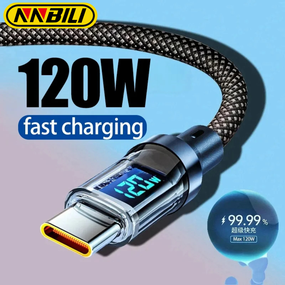 NNBILI 120W LED Digital Display Quick Charge USB Type-C Cable