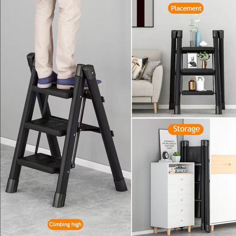 Multi-Functional Foldable Ladder Portable Kitchen Step Stool, Folding Stair Chair, Flower Stand & Storage Shelf NZ