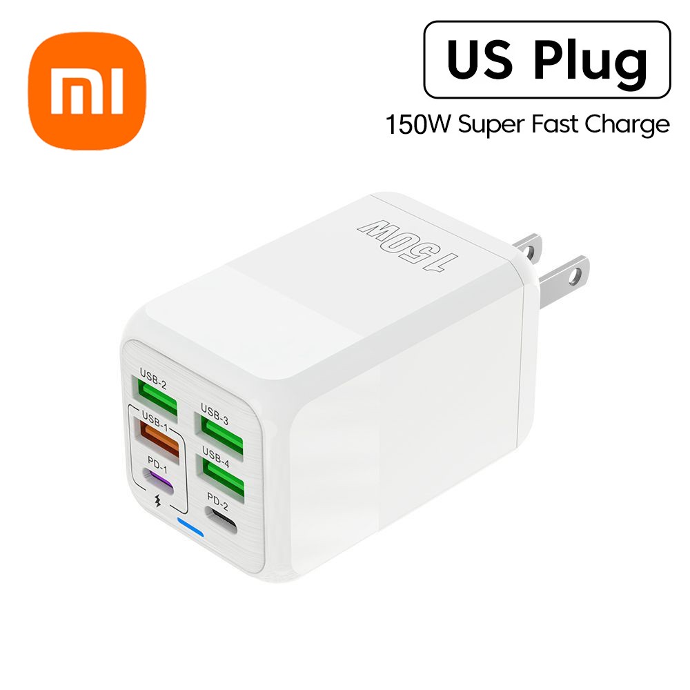 Xiaomi 150W 6-Port Fast Charger Wall Adapter - PD QC 3.0
