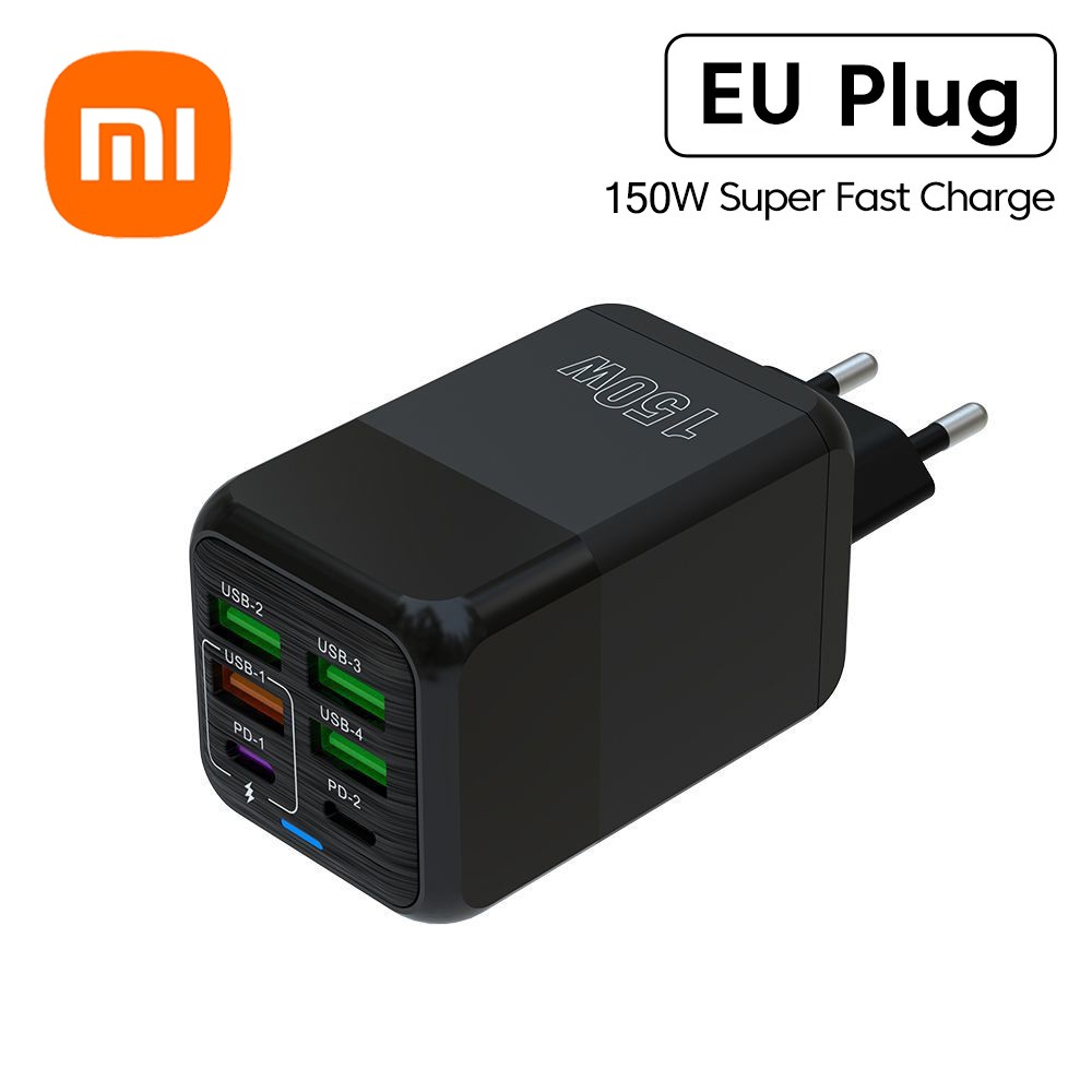 Xiaomi 150W 6-Port Fast Charger Wall Adapter - PD QC 3.0