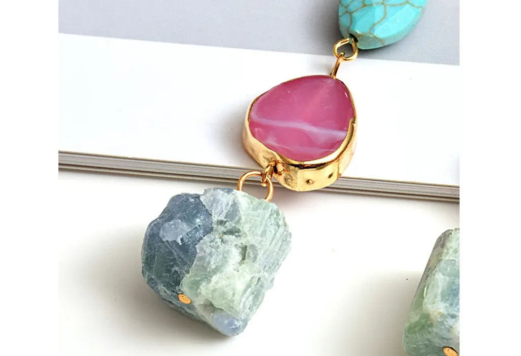 New Style Earrings European And American Style Long Stone Earrings