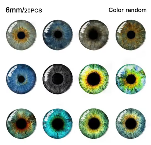 20pcs/10pairs 6mm-20mm Eyes Crafts Eyes Crystal Plastic Puppet Crystal Eyes Glitter Crystal Eyes DIY Doll Accessories