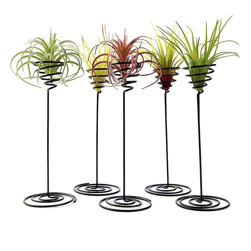 Creative Black Iron Air Pineapple Base Plant Flower Pot Rack Holder