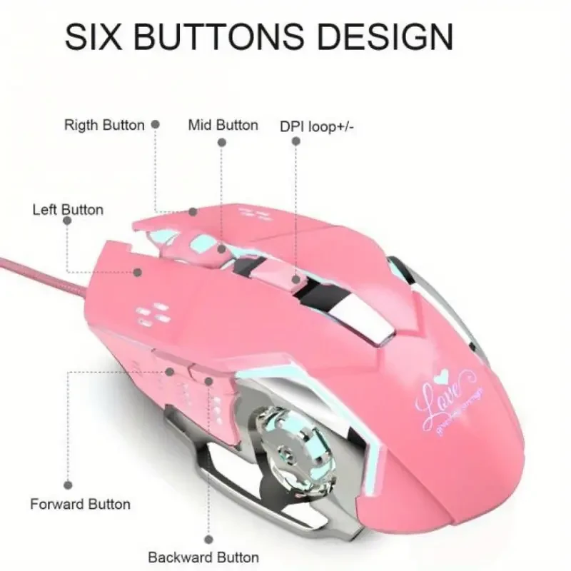 Ergonomic Gaming Mouse with RGB LED