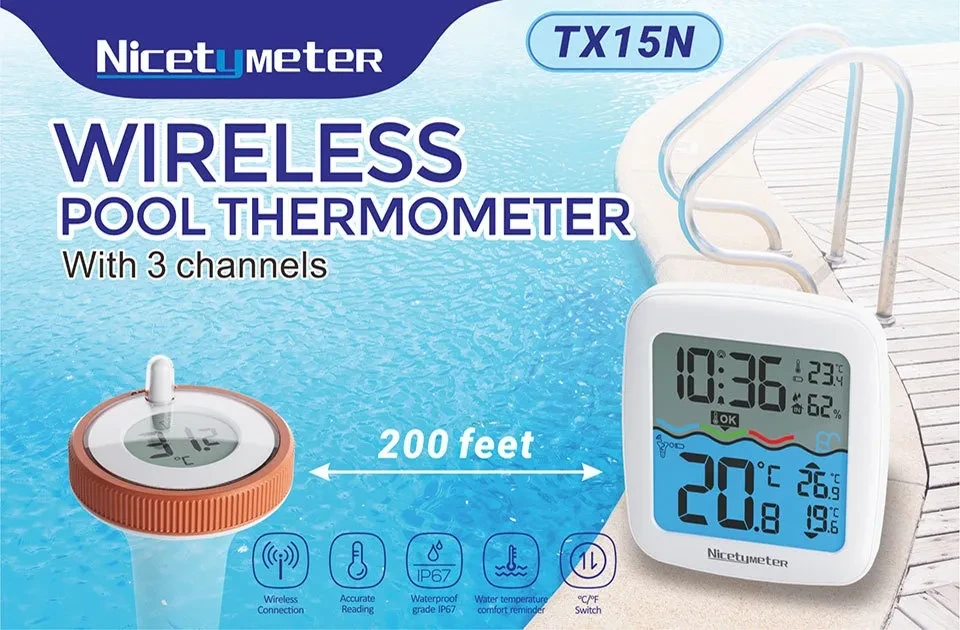 Wireless Swimming Pool Pool Bathtub Water Wireless Floating Fish Tank Fish Pond Thermometer