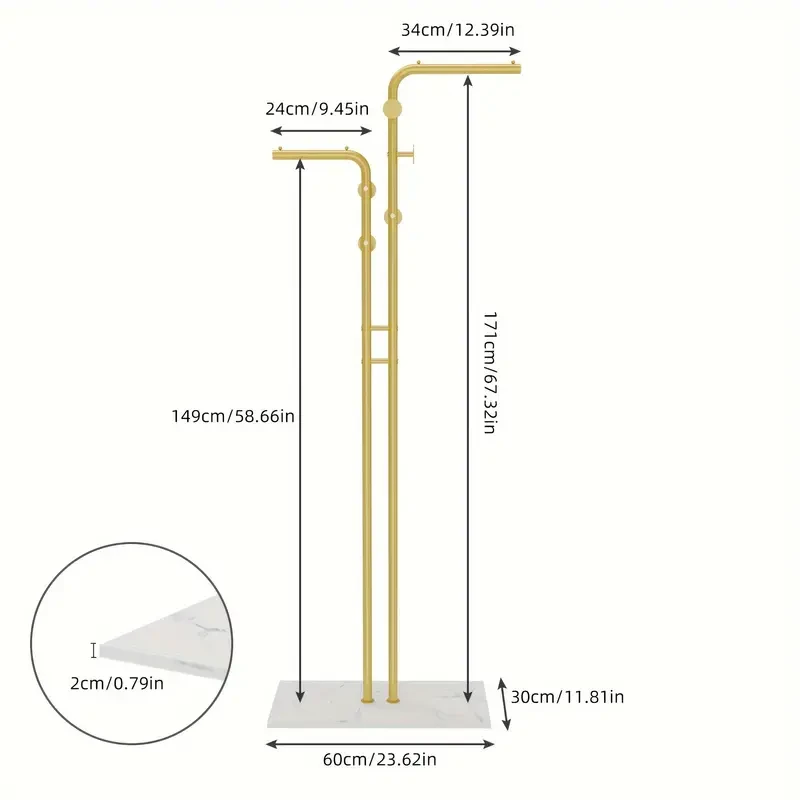 Gold Metal Clothes Rack