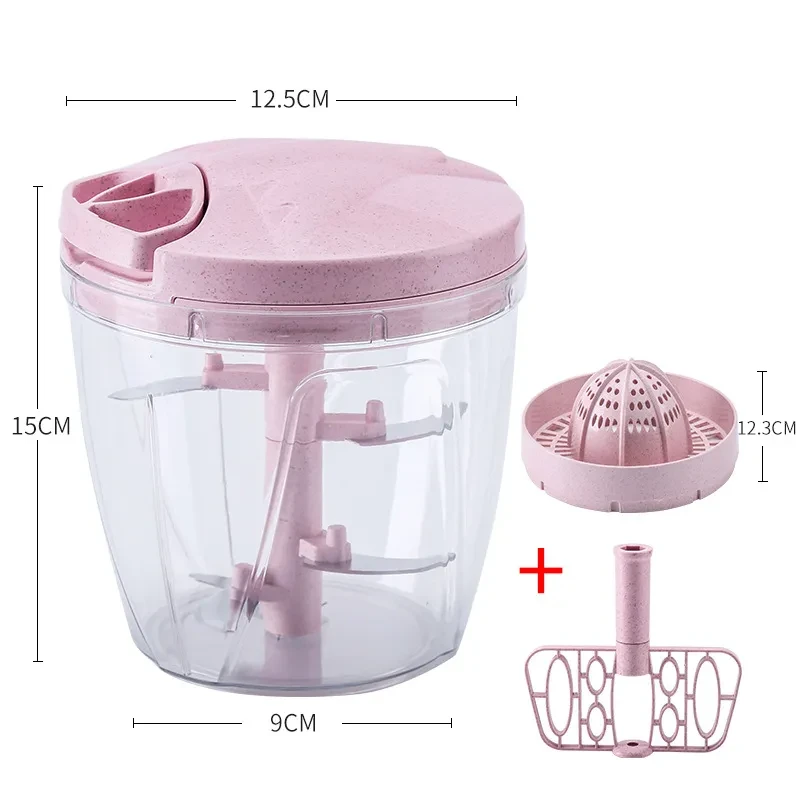 Hand-pulled Meat Grinder Household Small Stirrer Juicer Multi-function Mincing Machine 900ml Hand-pulled Vegetable Cracker