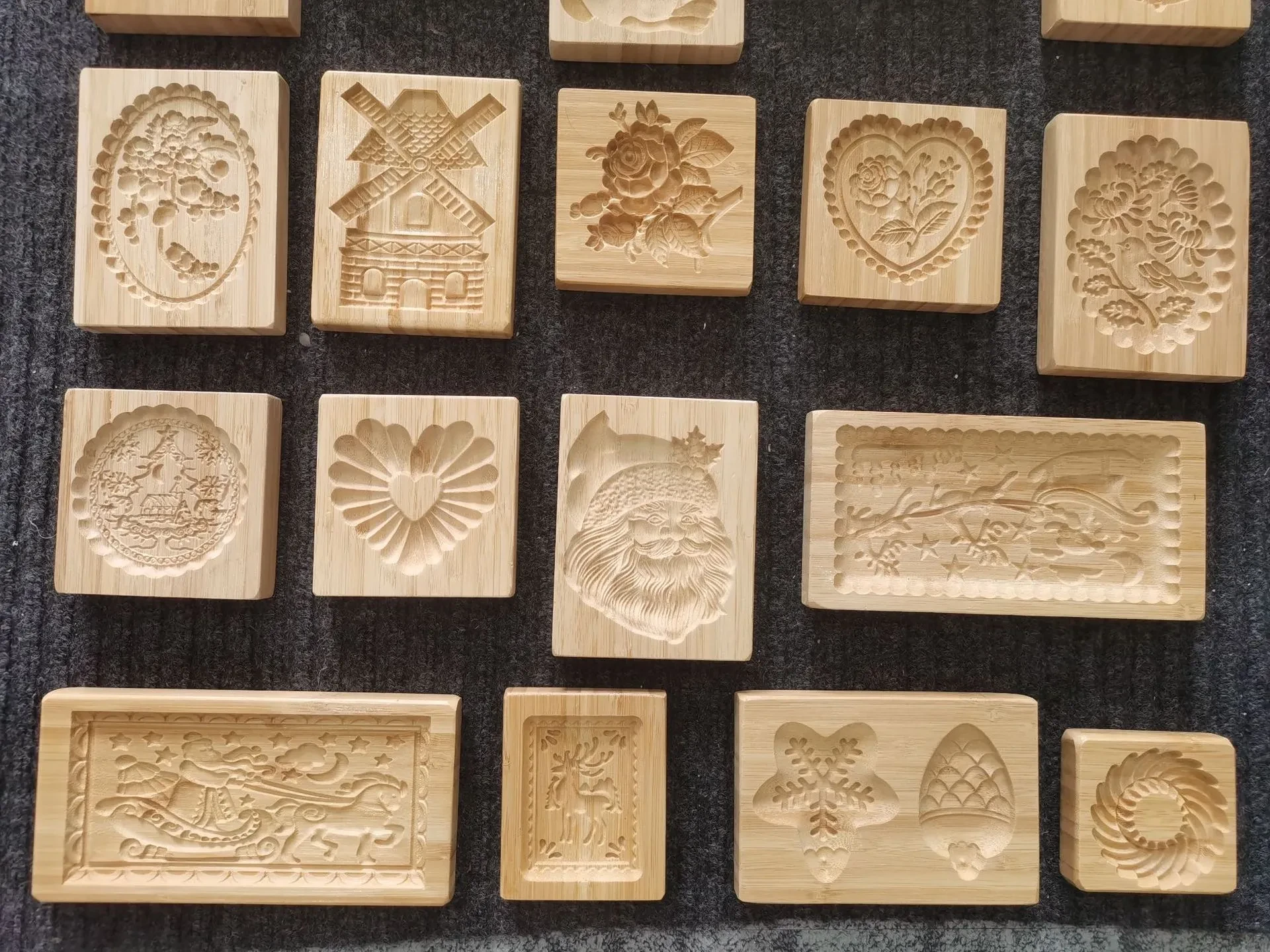 Wooden Gingerbread Cookie Mold Pine Nut Rose