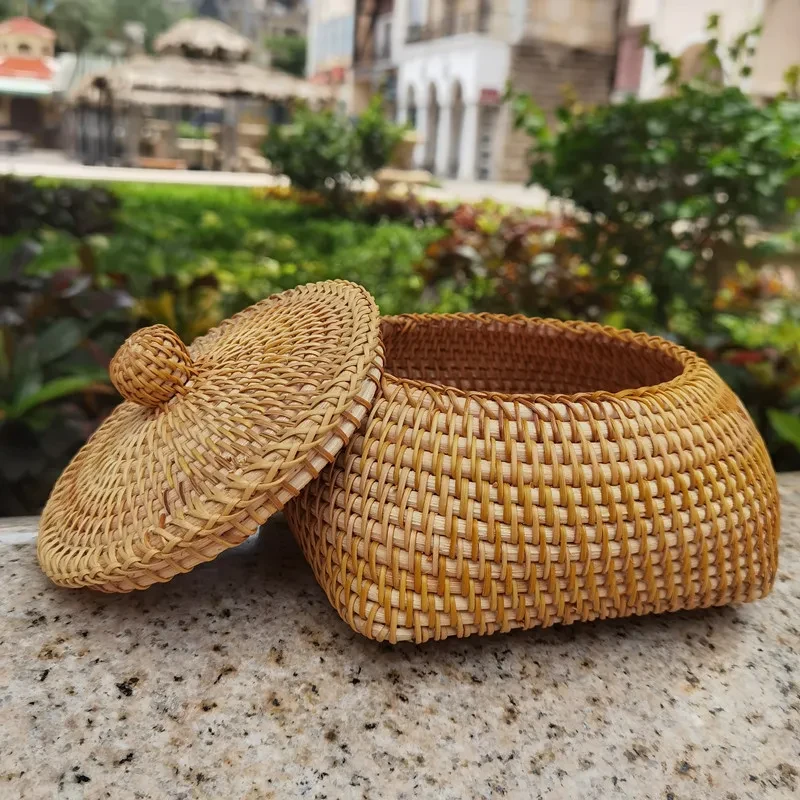 Checker Box Nut Crate Snacks Storage Basket With Lid