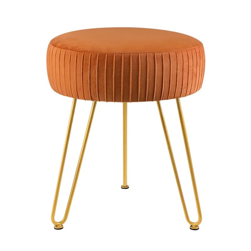 Striped Home Dressing Table Metal Footstool