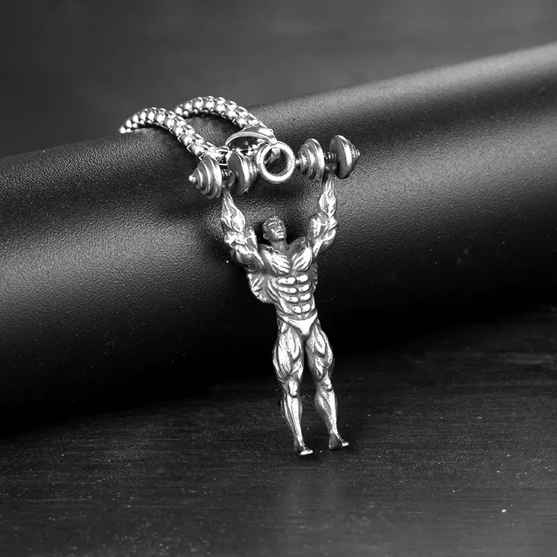 Fitness Dumbbell Barbell Pendant Couple Pendan