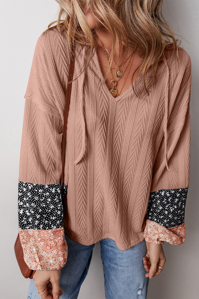 Pullover V-neck Knit Casual Versatile Loose Top