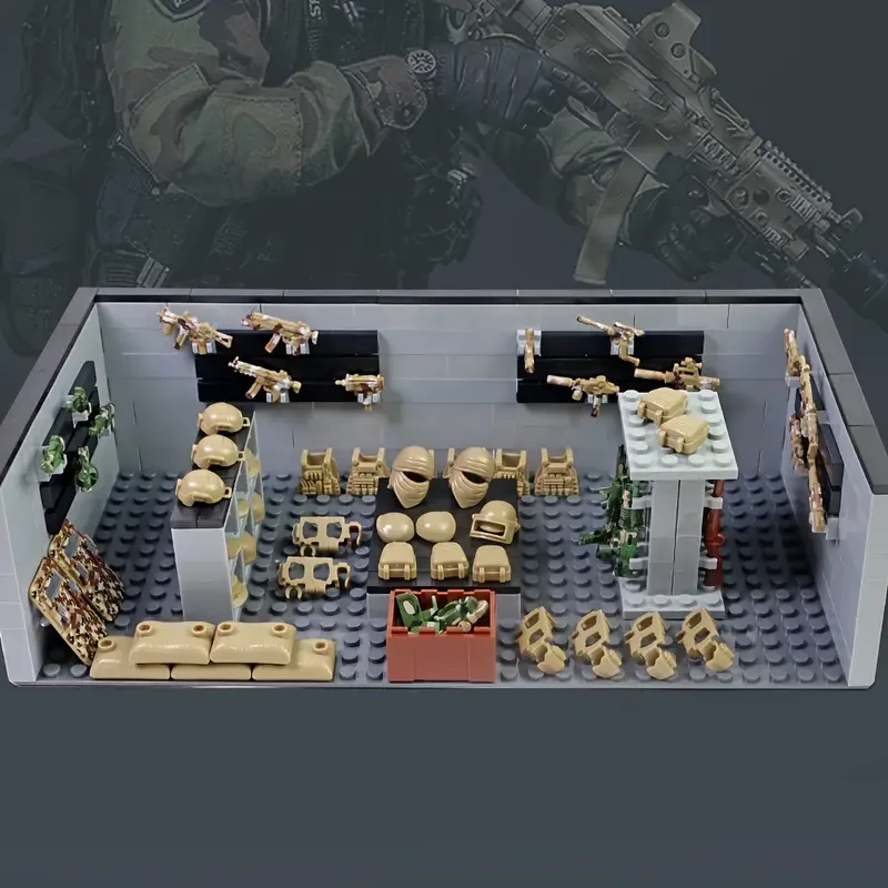 Military Weapons House Building Blocks Toys Gift