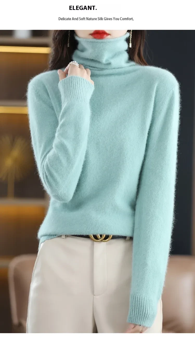 Pullover Short Mink Wool Knitted Sweater Bottoming Shirt