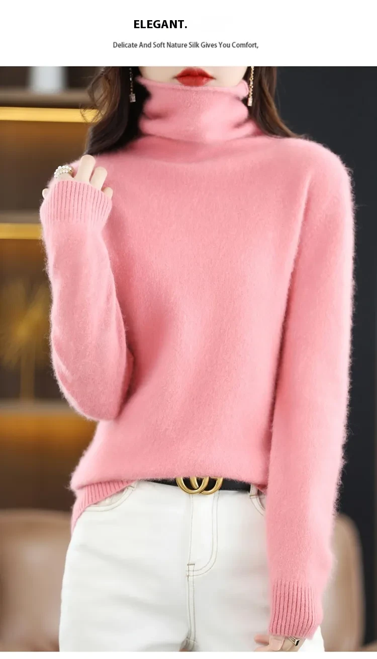 Pullover Short Mink Wool Knitted Sweater Bottoming Shirt