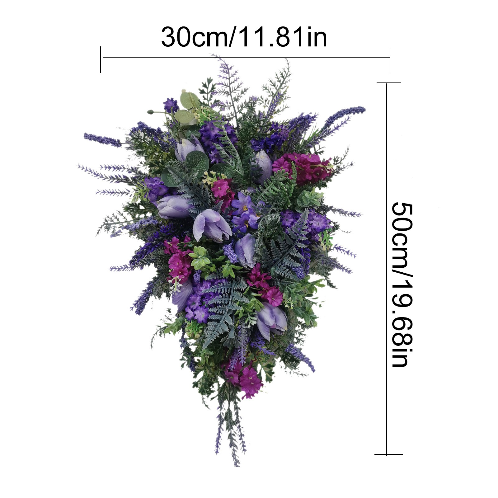 Artificial Hyacinth Garland - Exquisite Spring Summer Purple Wreath for Wedding and Party Decor