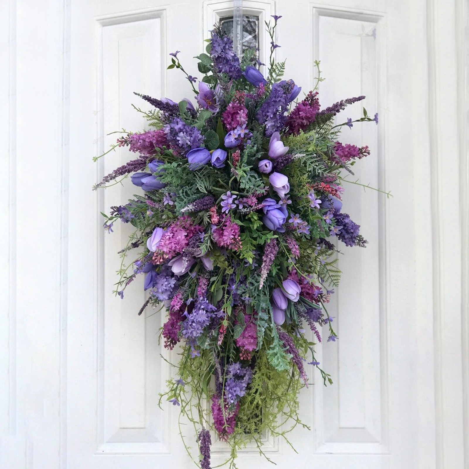 Artificial Hyacinth Garland - Exquisite Spring Summer Purple Wreath for Wedding and Party Decor