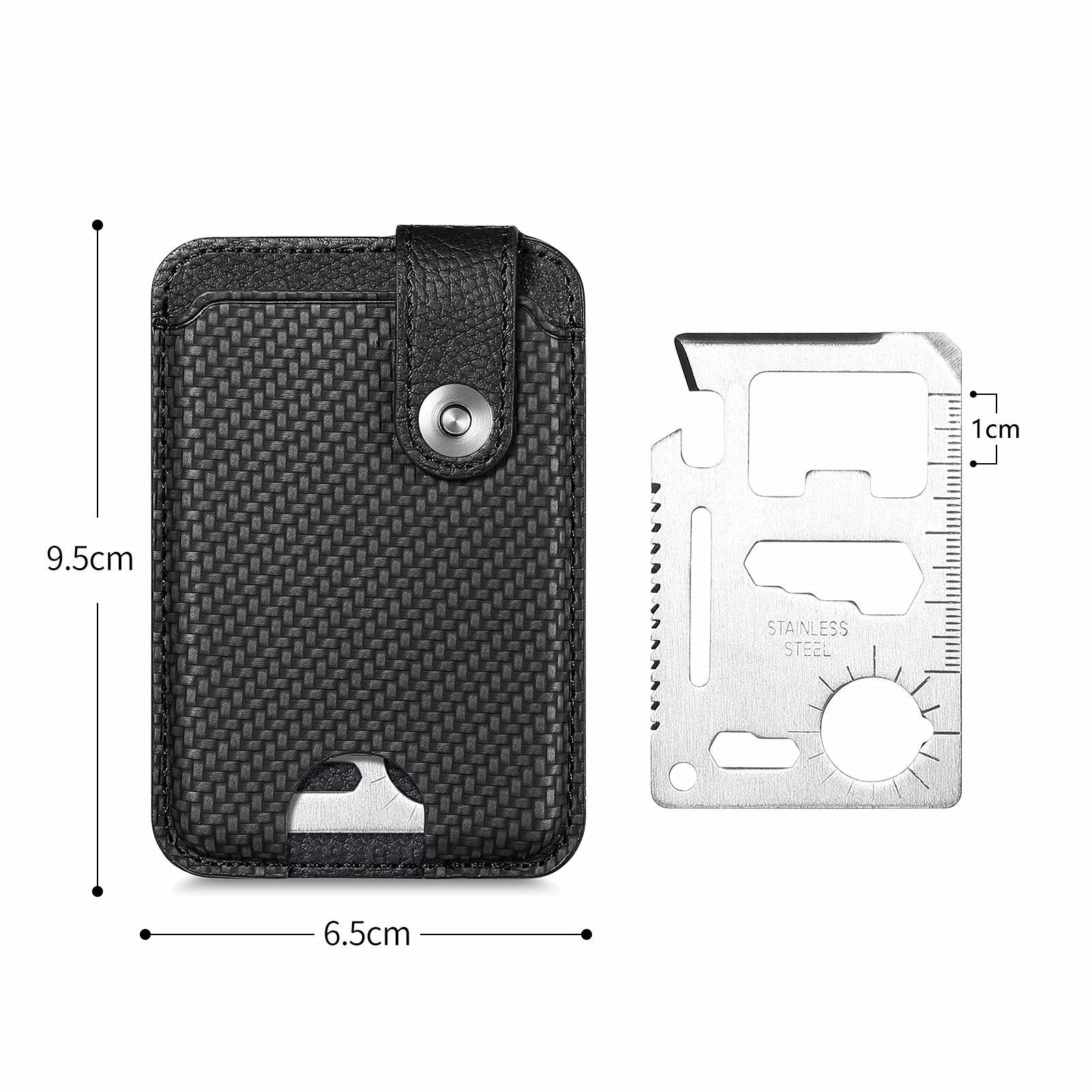 Universal Phone Stick On Card Holder - Multifunctional Magnetic Closure Phone Mount Wallet