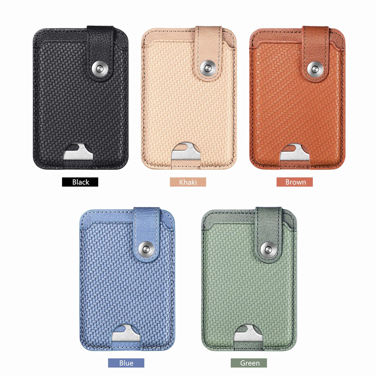 Universal Phone Stick On Card Holder - Multifunctional Magnetic Closure Phone Mount Wallet