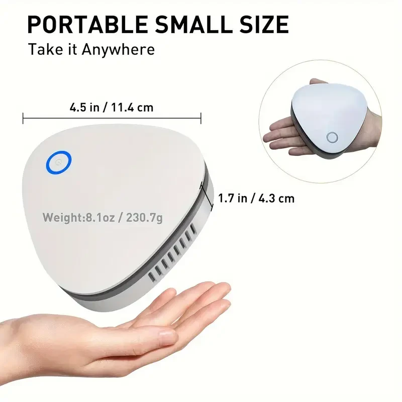 Portable Mini Air Purifier with 1800mAh Rechargeable Battery