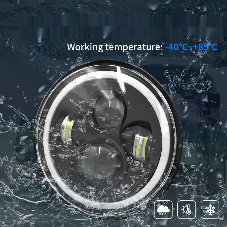 Modified 7-inch RGB Angel Eye LED 50W Large Vehicle Light Work Light