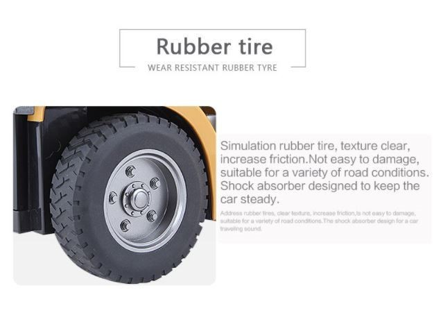 RC Alloy Forklift, HUINA 1577, 1:10, 2.4G, Rechargeable