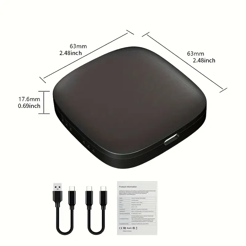 3-in-1 Wireless CarPlay Adapter with Android 10