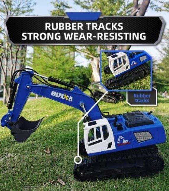 RC excavator Digger, HUINA 1558, 2.4G, 1:18, Alloy, Rechargeable, 11CH.