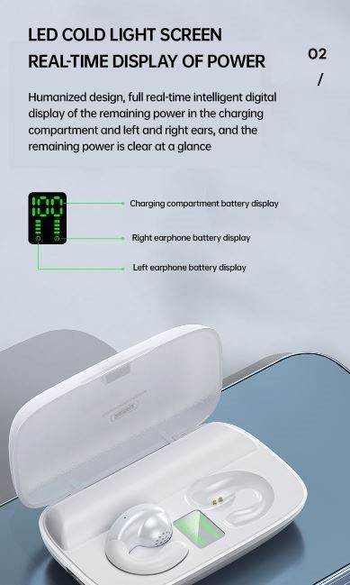 True Wireless Stereo Earbuds, Remax Brand, Hi-Resolution Stereo Sound